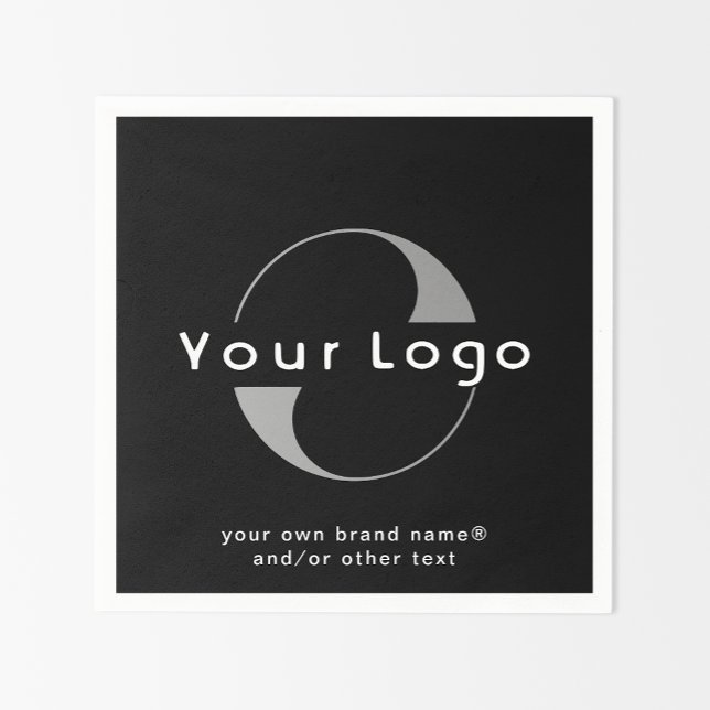 Logo on Black + White Text Company Business Paper  Napkin (Creator Uploaded)