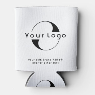 Logo on Clean + Black Text Company Business Can Co Cooler