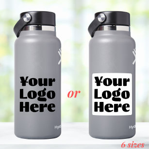 Logo on Clear Vinyl square Business Water Bottle