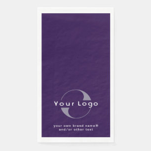 Logo on Deep Purple + White Text Company Business Napkin