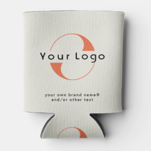 Logo on Light Green + Black Text Company Business Can Cooler