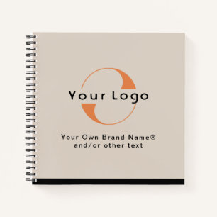Logo on Light Tan + Black Text Company Business No Notebook