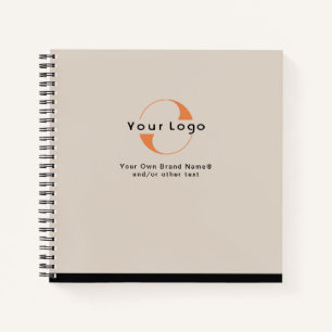 Logo on Light Tan + Black Text Company Business No Notebook