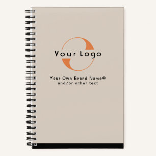 Logo on Light Tan + Black Text Company Business No Notebook
