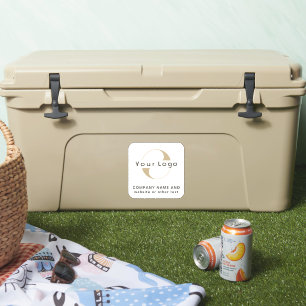 Logo on Off white square Cooler Business Vinyl Sti