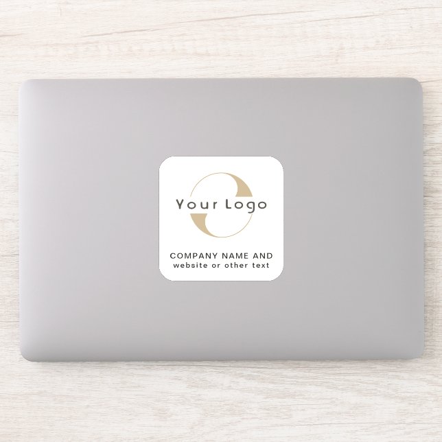 Logo on Off white square Laptop Business Vinyl Sti (Computer)