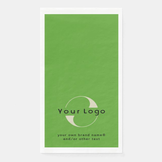 Logo on Olive Green + Black Text Company Business  Napkin (Front)