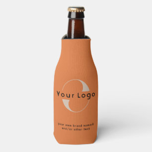 Logo on Orange + Black Text Company Business Bottl Bottle Cooler
