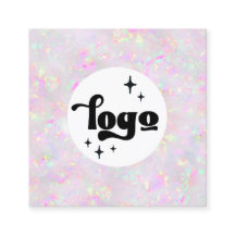  logo on pastel opal mineral business card