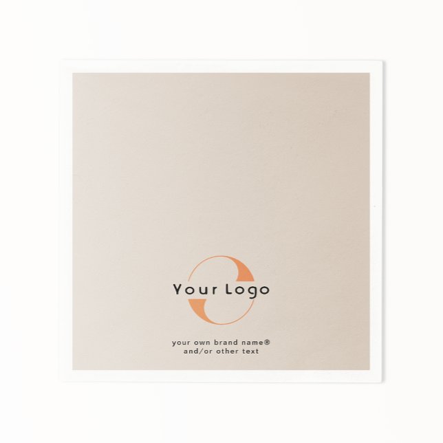 Logo on Tan + Black Text Company Business Paper Na Napkin (Creator Uploaded)