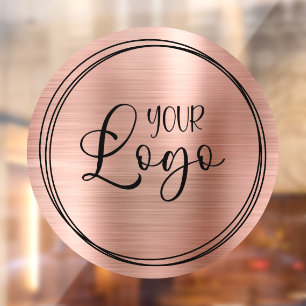 Logo on Three Black Rings with Rose Gold Foil