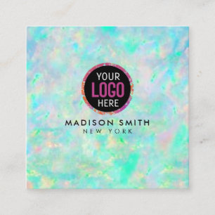 logo opal texture square business card