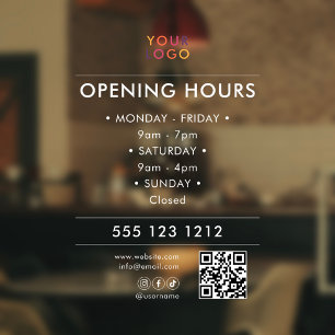 Logo Open Hours QR Code Business