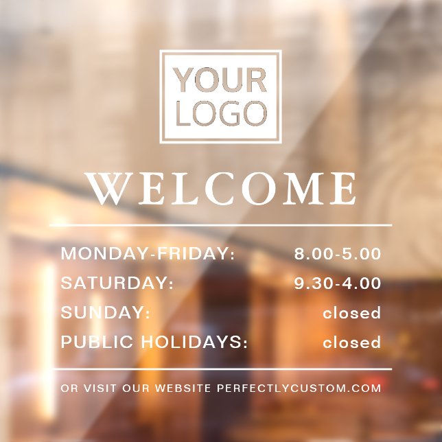 Logo opening hours welcome white text transparent (Sheet 2)