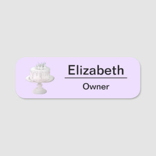 Logo or Cake Home Bakery Small Business Purple Name Tag