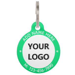 Logo or Photo and Text Name Pet ID Tag Example