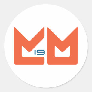 Logo - Orange and Blue Classic Round Sticker