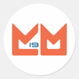 Logo - Orange and Blue Classic Round Sticker