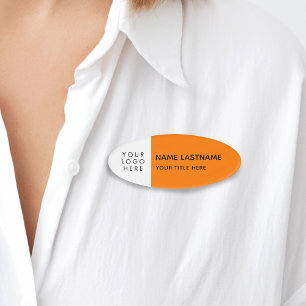 Logo Orange Simple Modern Minimalist Magnet Title Name Tag