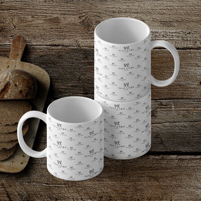 Logo pattern Business Brand Simple Minimal Coffee  Mug (Creator Uploaded)