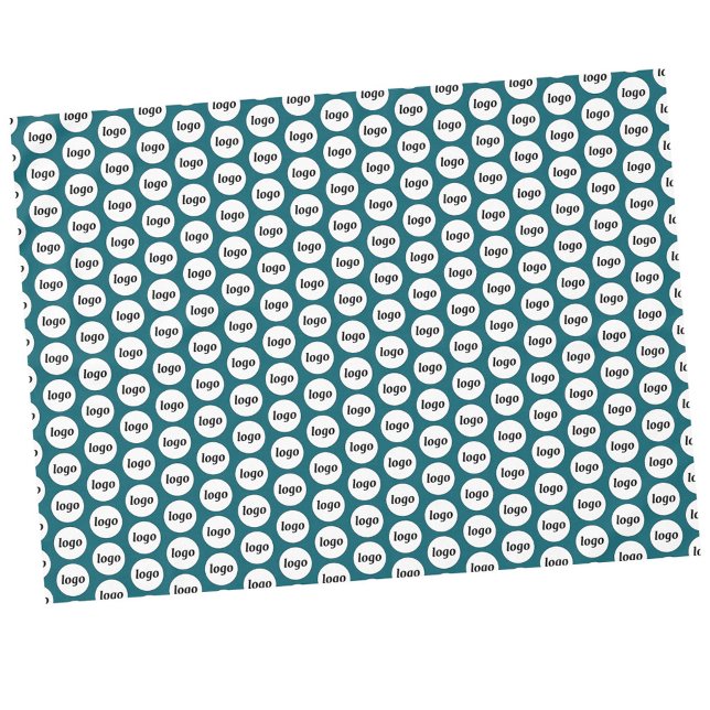 Logo Pattern Business Branding Teal Green Tablecloth (Simple logo pattern business promotional teal green tablecloth for trade shows, catering and events)