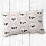 Logo Pattern Business Promotional Blush Pink Lumbar Cushion<br><div class="desc">Simple minimalist logo design to foster brand loyalty and promote your small business. Replace the logo with your own and change the background colour in the Design Tool to customise. Use them in your business, hotel, cafe, restaurant, office or store front, or sell or give them away to your customers...</div>