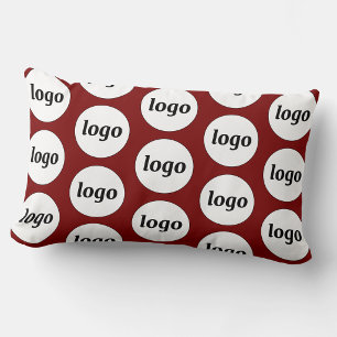 Logo Pattern Business Promotional Burgundy Red Lumbar Cushion