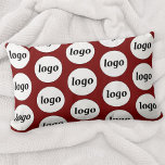 Logo Pattern Business Promotional Burgundy Red Lumbar Cushion<br><div class="desc">Simple minimalist logo design to foster brand loyalty and promote your small business. Replace the logo with your own and change the background colour in the Design Tool to customise. Use them in your business, hotel, cafe, restaurant, office or store front, or sell or give them away to your customers...</div>