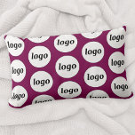 Logo Pattern Business Promotional Cherry Pink Lumbar Cushion<br><div class="desc">Simple minimalist logo design to foster brand loyalty and promote your small business. Replace the logo with your own and change the background colour in the Design Tool to customise. Use them in your business, hotel, cafe, restaurant, office or store front, or sell or give them away to your customers...</div>
