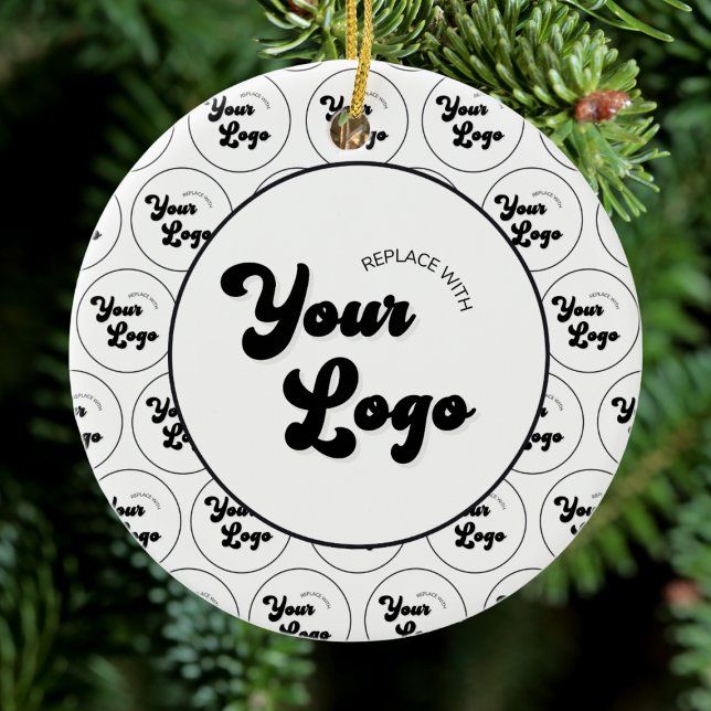 Logo Pattern Custom Business Corporate Company Ceramic Ornament (Creator Uploaded)