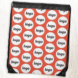Logo Pattern Promotional Branding Business Orange Drawstring Bag<br><div class="desc">Add your own logo to this design.  Minimalist and professional.  Great for a promotional product for your team,  employees,  staff,  clients and customers. Ideal for trade shows and corporate events.  For other versions,  see the collection.</div>
