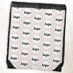 Logo Pattern Promotional Branding Business Pink Drawstring Bag<br><div class="desc">Add your own logo to this design.  Minimalist and professional.  Great for a promotional product for your team,  employees,  staff,  clients and customers. Ideal for trade shows and corporate events.  For other versions,  see the collection.</div>