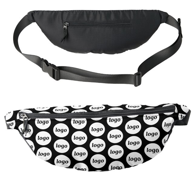 Logo Pattern Promotional Business Black Bum Bags (Logo pattern business promotional branding fanny pack bag)