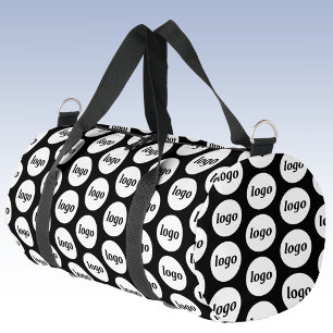 Logo Pattern Promotional Business Black Duffle Bag