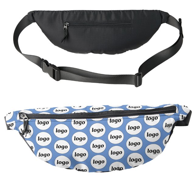 Logo Pattern Promotional Business Blue Bum Bags (Logo pattern business promotional branding fanny pack bag)