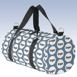 Logo Pattern Promotional Business Blue Duffle Bag