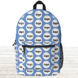 Logo Pattern Promotional Business Blue Printed Backpack<br><div class="desc">Add your own logo to this design.  Minimalist and professional.  Great for a promotional product for your employees,  staff,  clients and customers. Ideal for trade shows,  travel,  corporate or sporting events and giveaways. For other versions,  see the collection.</div>