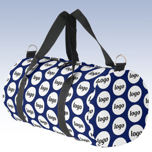 Logo Pattern Promotional Business Navy Blue Duffle Bag