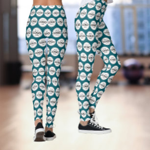 Logo Pattern Upload Teal Leggings