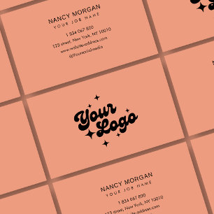 Logo Peach Pink Business Card