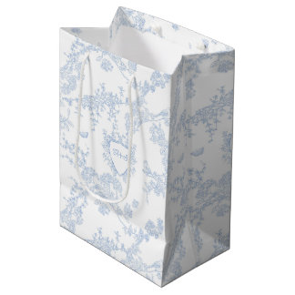 Logo Personalise Custom Monogram Chinoiserie Toile Medium Gift Bag