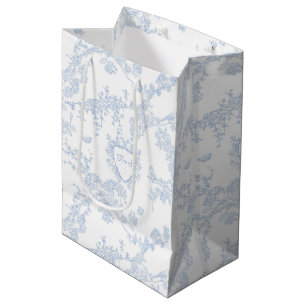 Logo Personalize Custom Monogram Chinoiserie Toile Medium Gift Bag