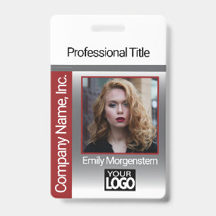 Logo Photo Badge - Dark Red ID Badge