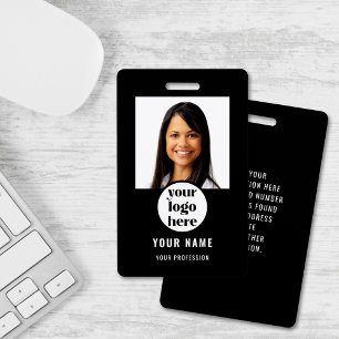 Logo Photo Employee Black Badge ID Badge