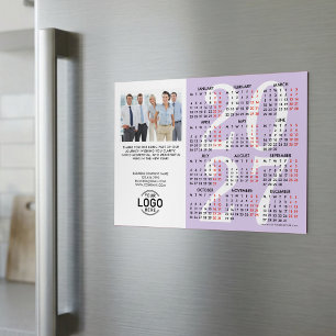 Logo Photo Lavender Calendar 2027 Magnetic Card