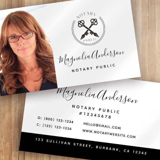 Logo Photo Notary Public Business Card (Creator Uploaded)