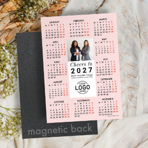 Logo Photo Soft Blush Calendar 2027 Magnetic Card