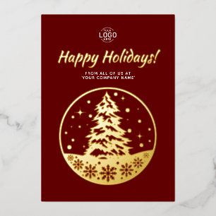 Logo PineTree Gold Burgundy Calendar Holidays Card