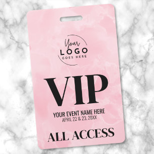 Logo Pink All Access Pass VIP Event ID Badge