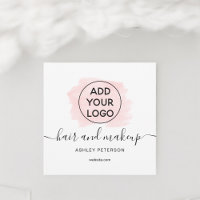 Logo pink brushstroke typography hair makeup